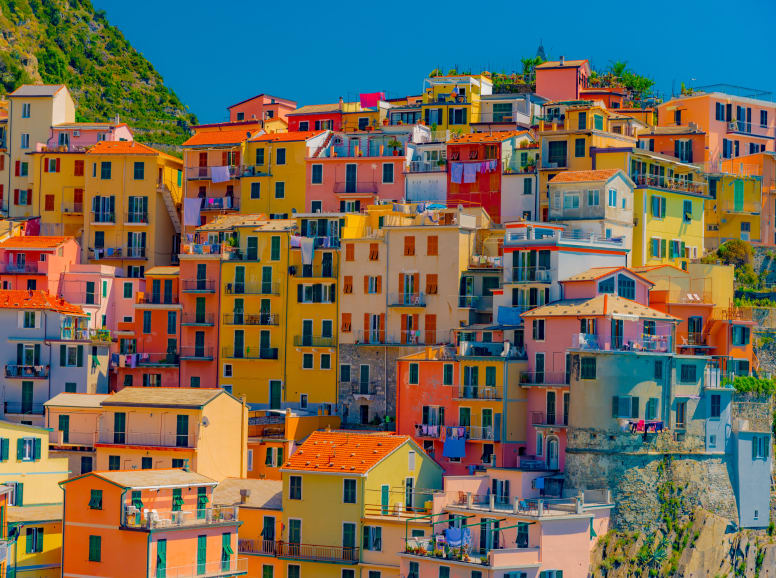 Colorful Houses in a Village in Cinque Terre 