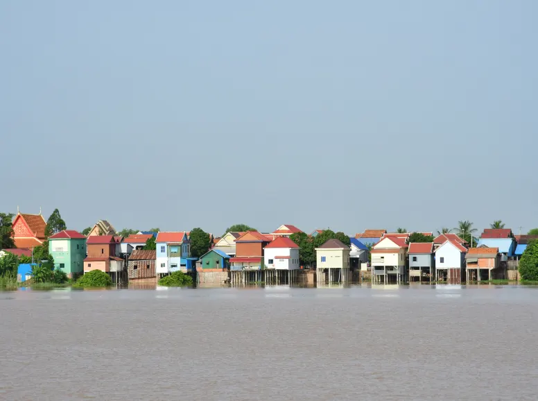 Row of Houses Overlooking the River