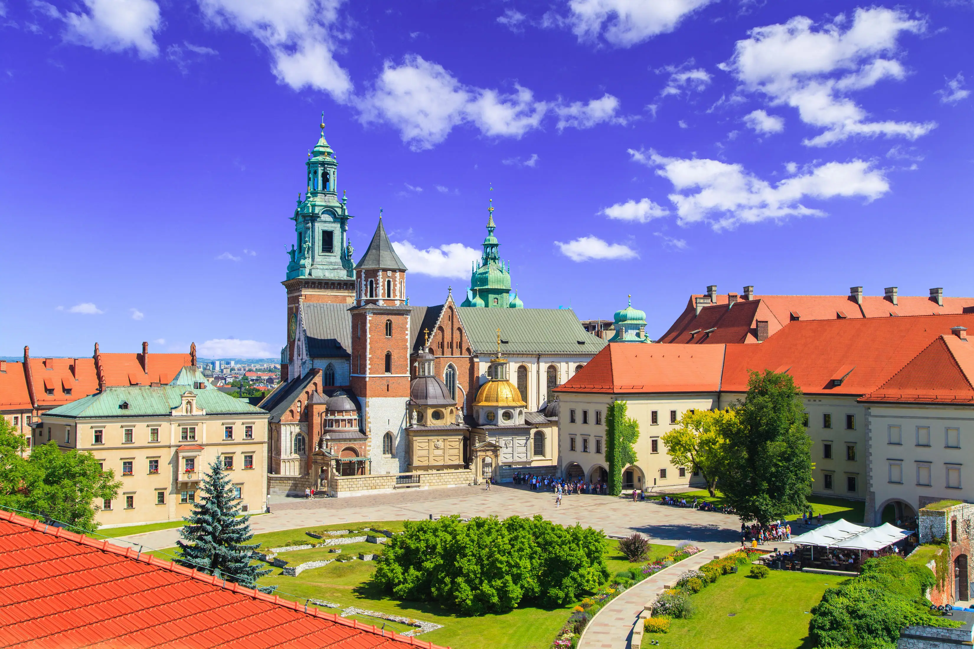 Aerial View of Wawel Castle in Krakow