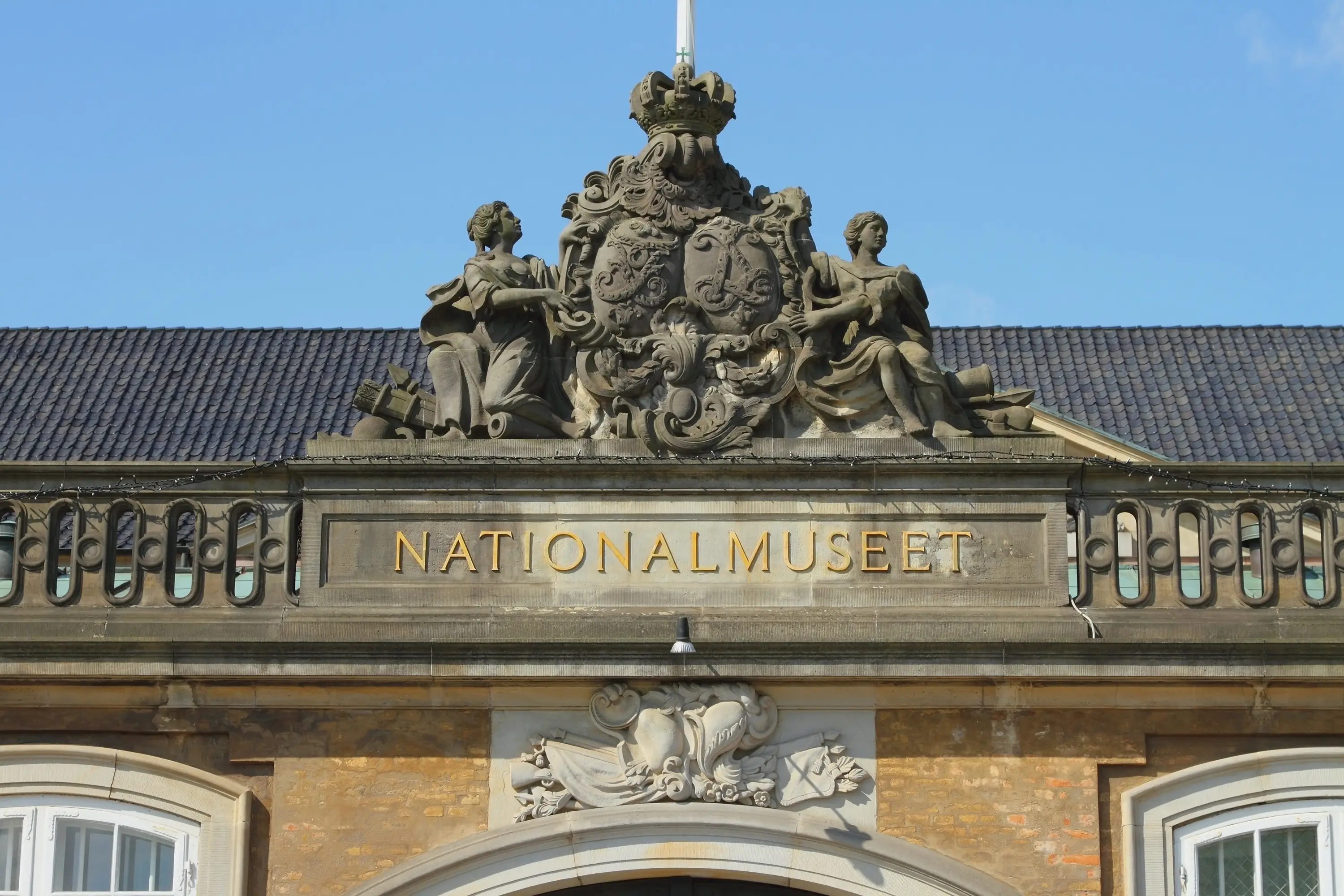 Statues on the National Museum in Copenhagen