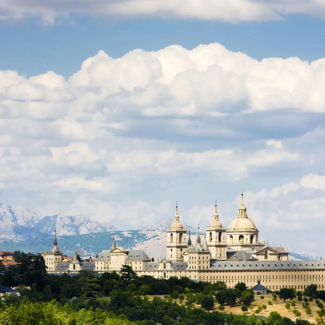 El Escorial with mountains