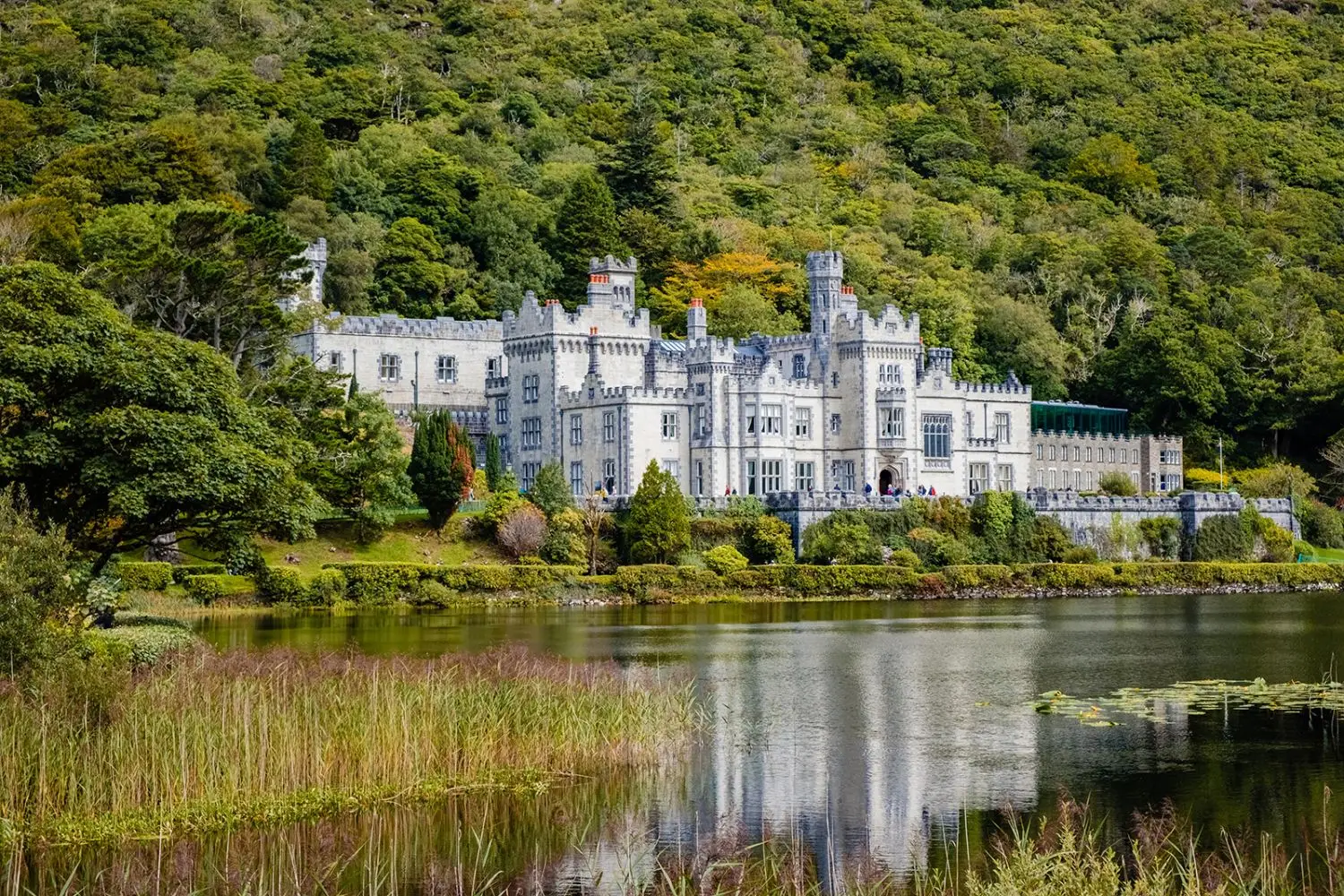 Kylemore Abbey, reflected in the lake, Ireland