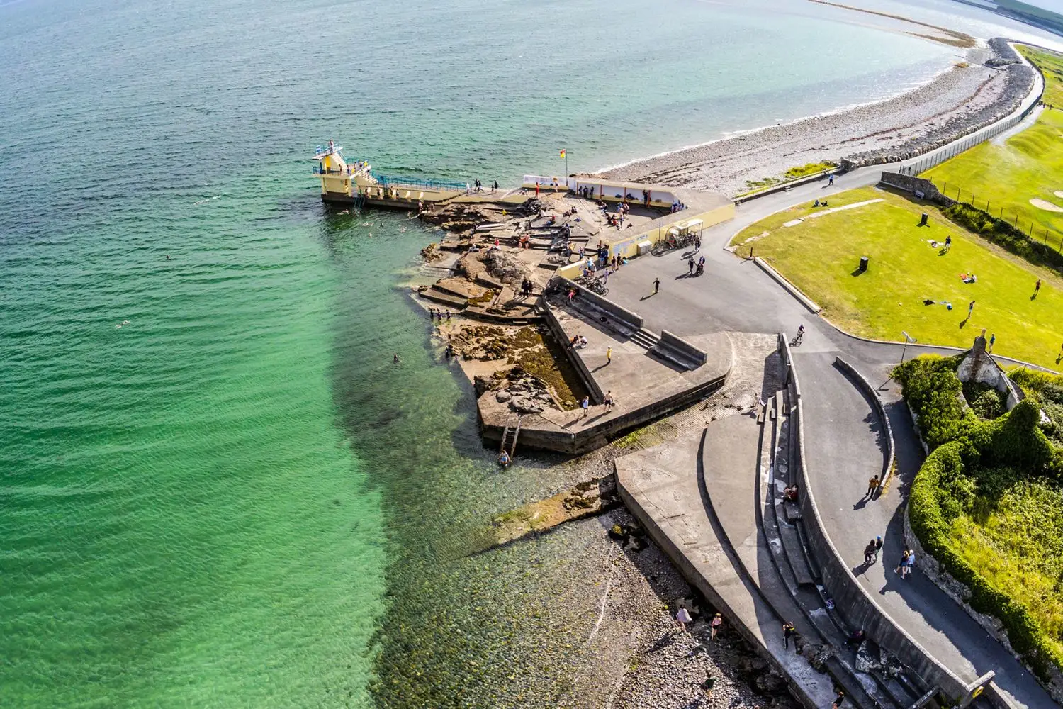 aerial view of Salthill beach and promenade