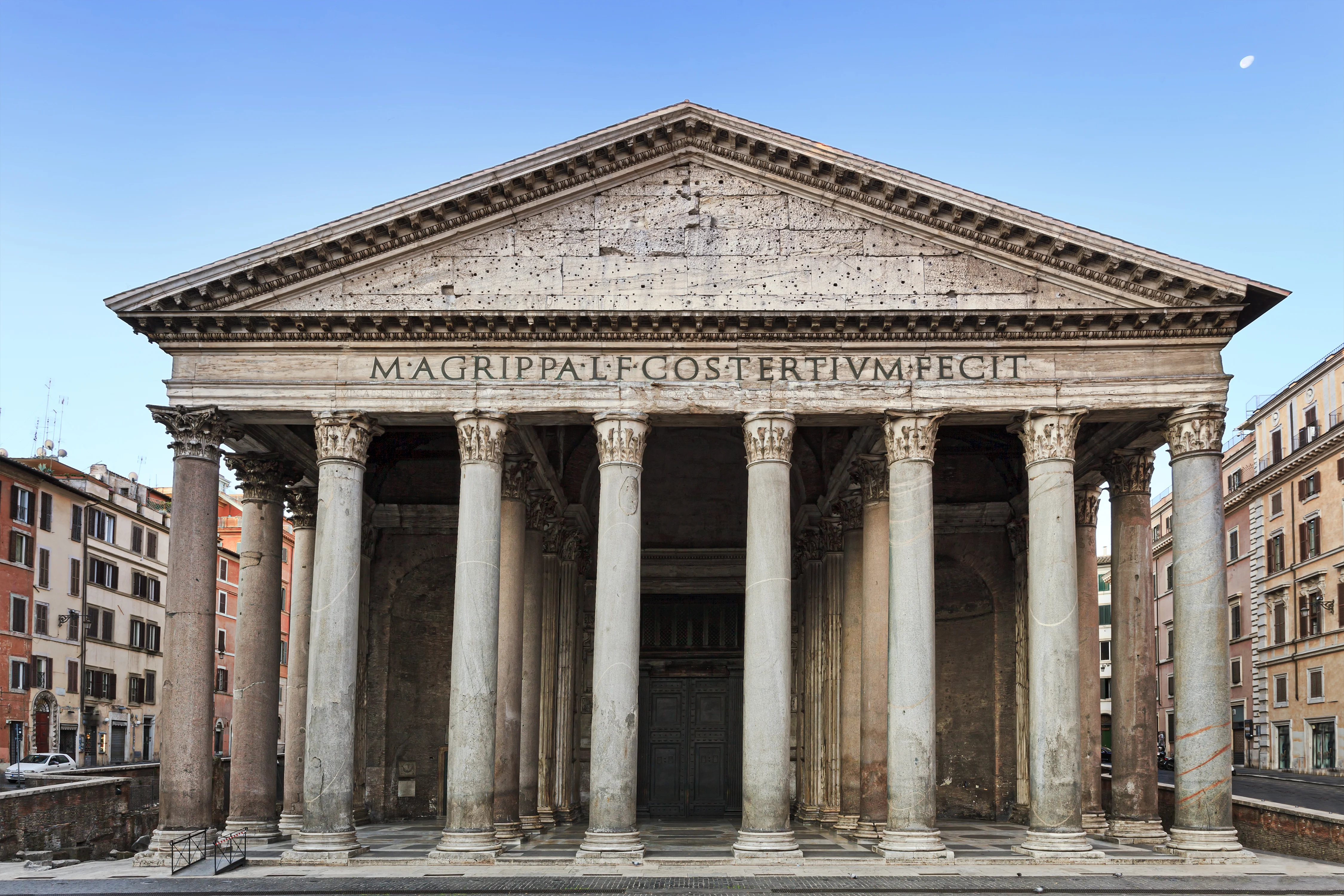 Front View of the Pantheon in Rome Italy