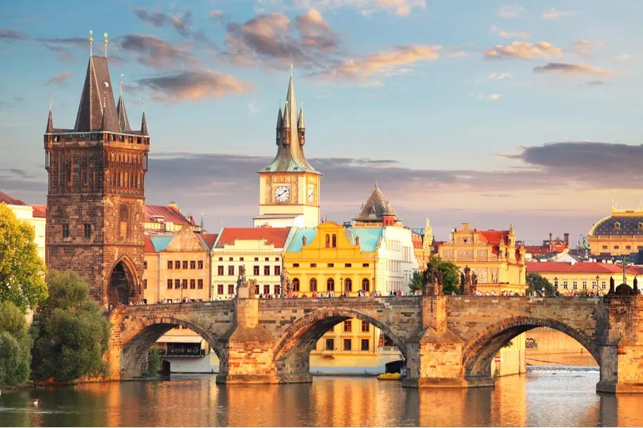 Charles Bridge over the Vltava River in Prague