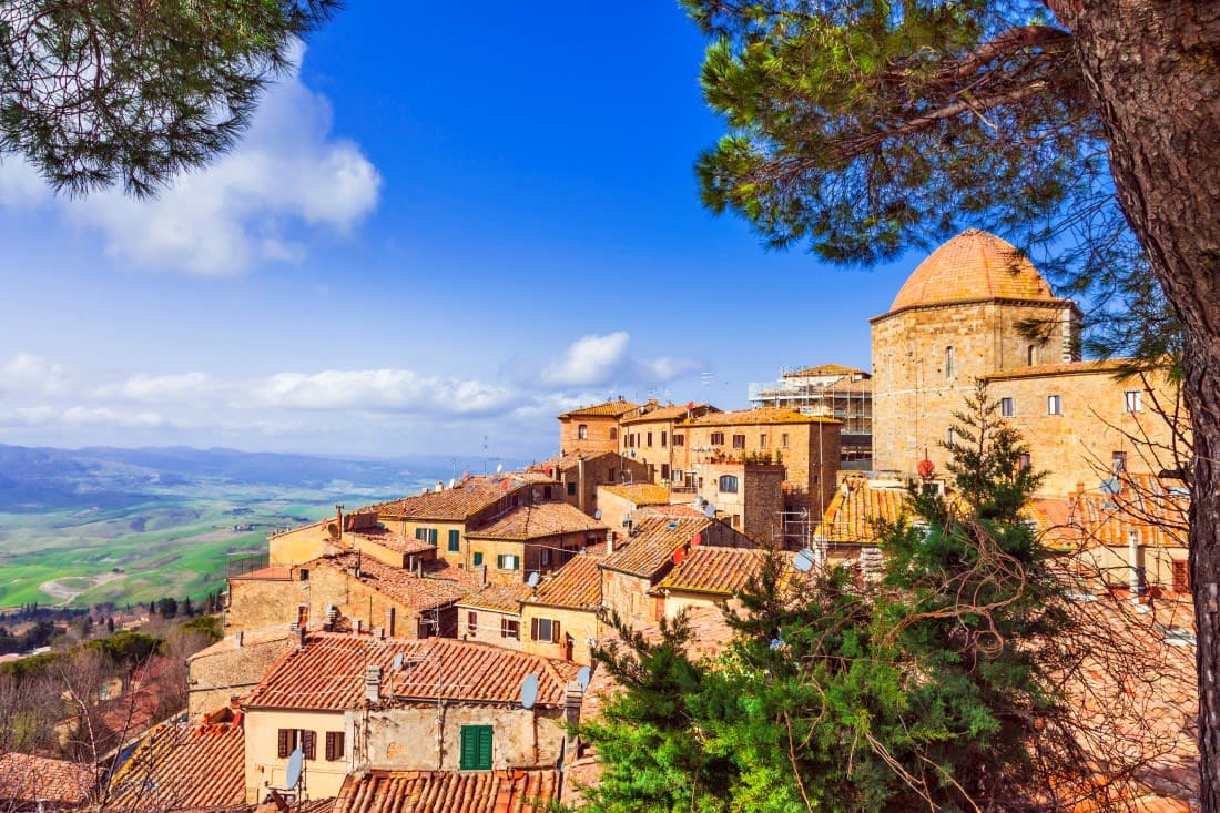 view from town with surrounding countryside