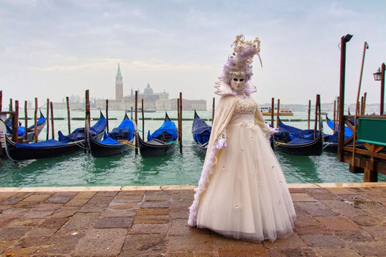 A Woman in Costume of the Venice Carnivale