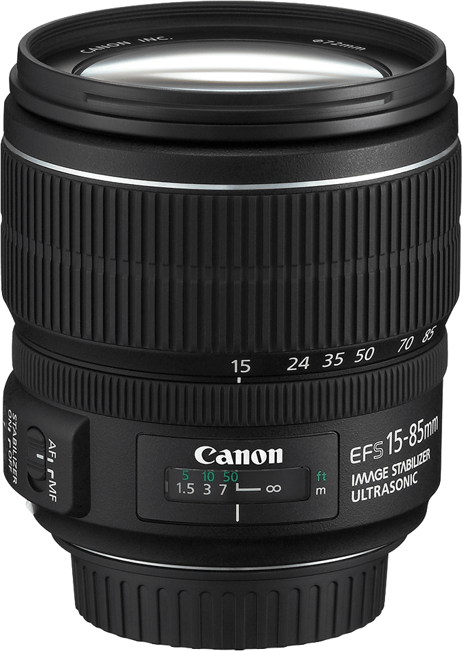 Black Canon EF-S 15-85/3.5-5.6 IS USM Lens.1