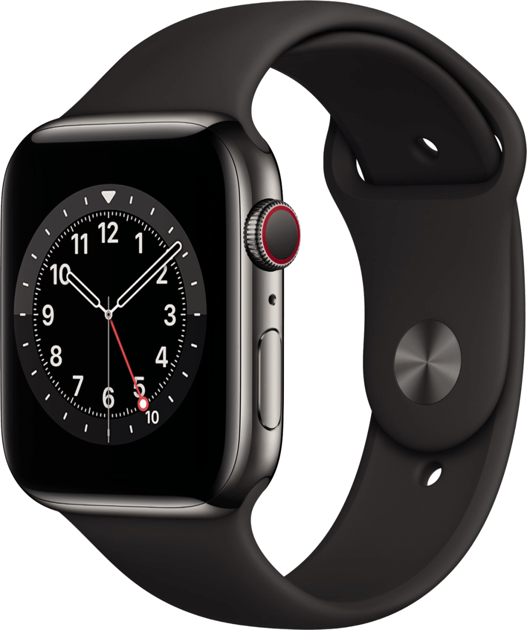 Schwarz Apple Watch Series 6 GPS + Cellular , 40-mm-Edelstahlgehäuse, Sportarmband.1