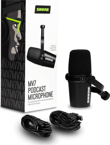Black Shure MV7 Podcast Microphone.4