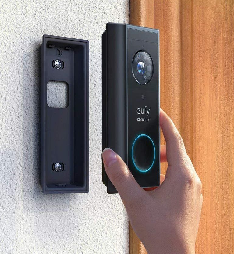 Black eufy Video Doorbell 2K (Battery-Powered) + Homebase 2.2