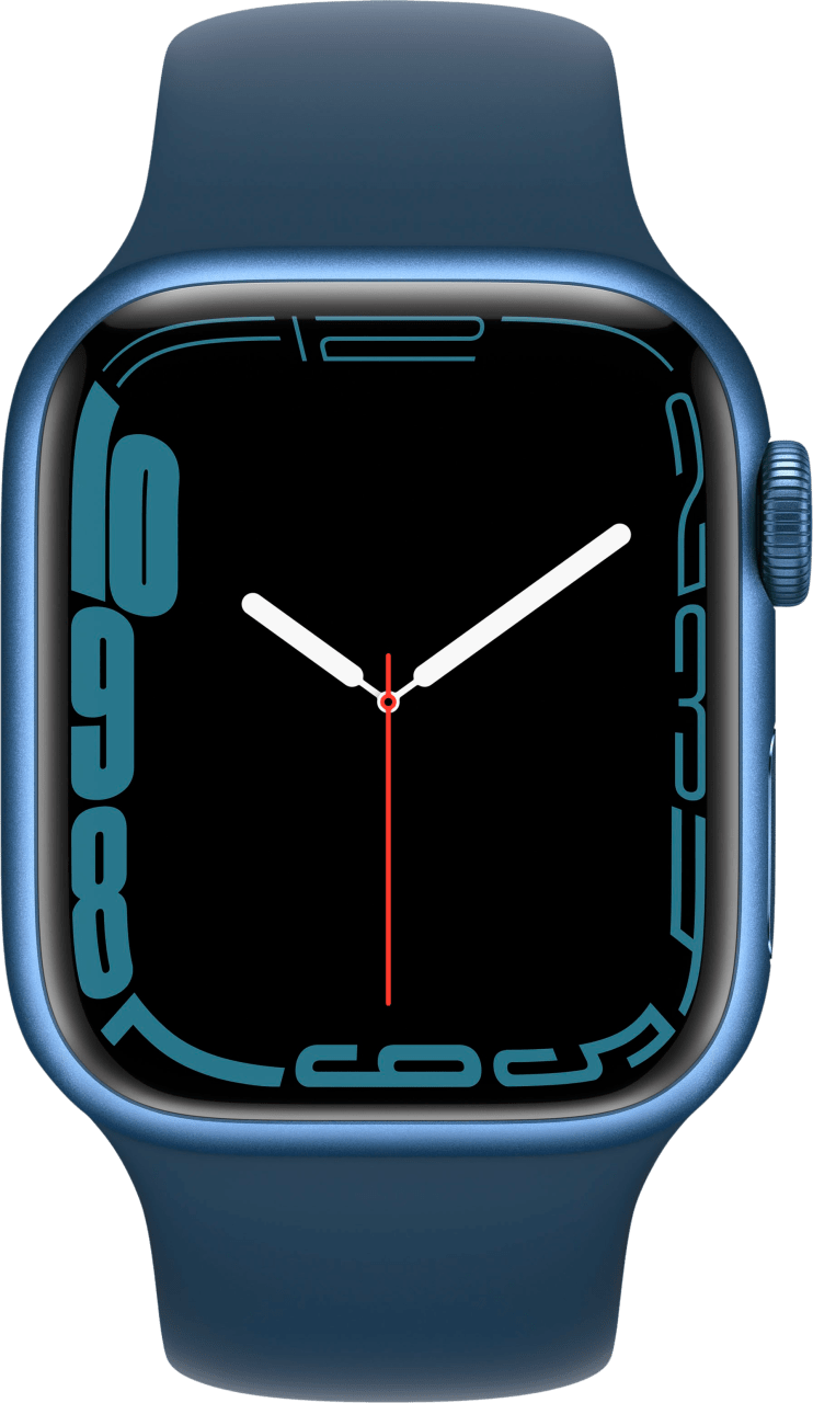 Blue Apple Watch Series 7 GPS, Aluminium Case and Sport Band, 45mm.2