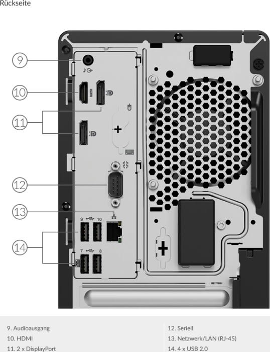 Schwarz Lenovo ThinkCentre M70t Tower Mini PC - Intel® Core™ i5-11400 - 16GB - 512GB SSD - Intel® UHD Graphics.1