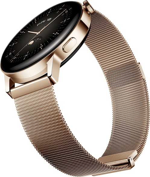 Braun Smartwatch Huawei GT3, Edelstahlgehäuse & Edelstahlarmband, 42mm.5