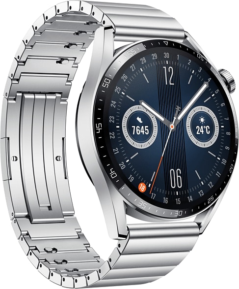 Silber Smartwatch Huawei GT3, Edelstahlgehäuse & Edelstahlarmband, 46mm.3