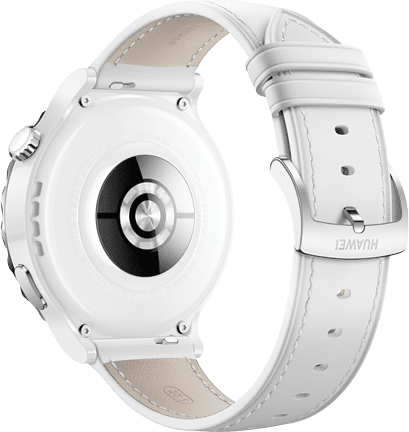 Weiß Huawei GT 3 Pro Smartwatch, Keramikgehäuse und Lederarmband, 43 mm.6