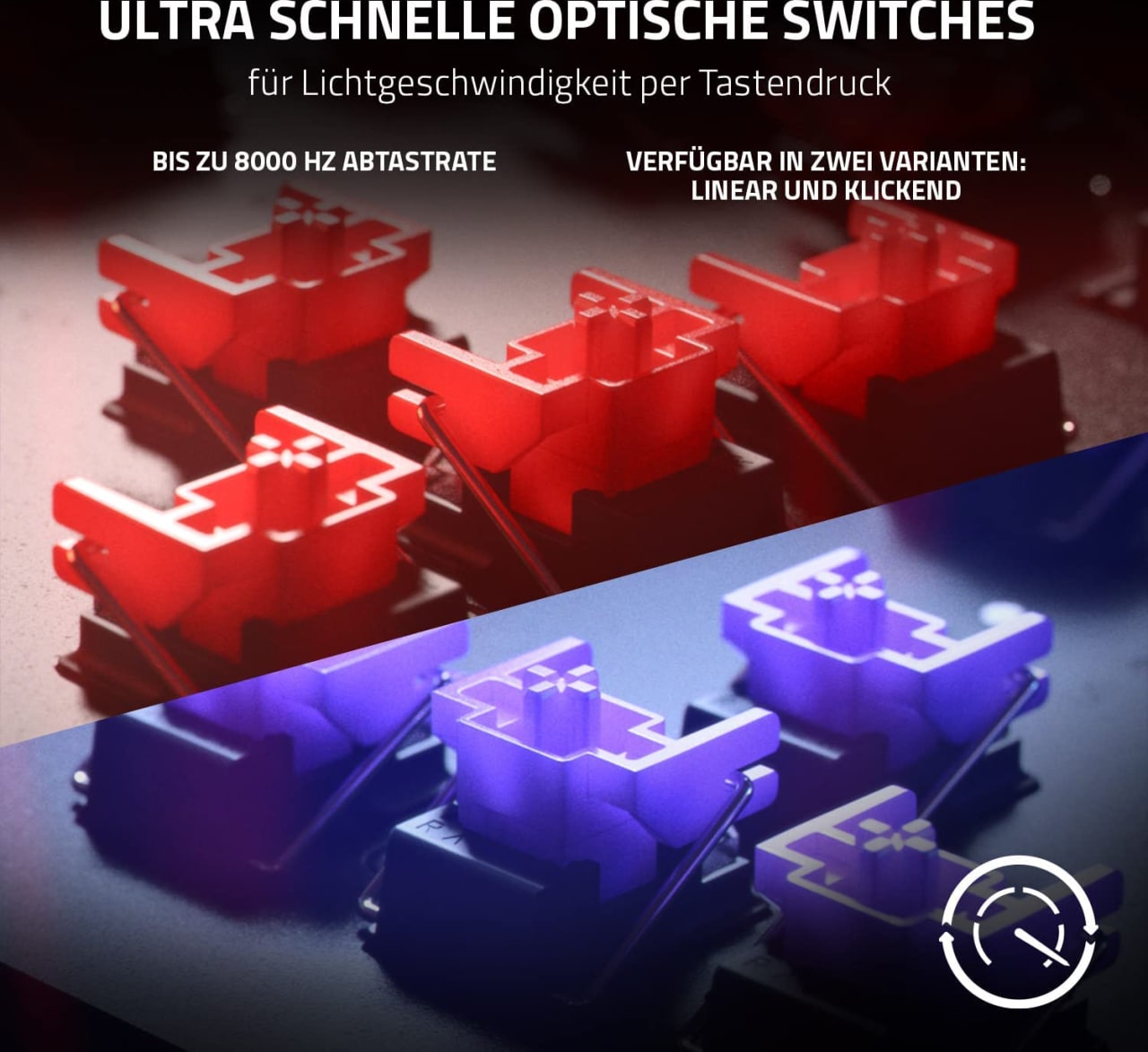 Schwarz Razer Huntsman V2 Elite - Clicky Optical Switch (Purple).2