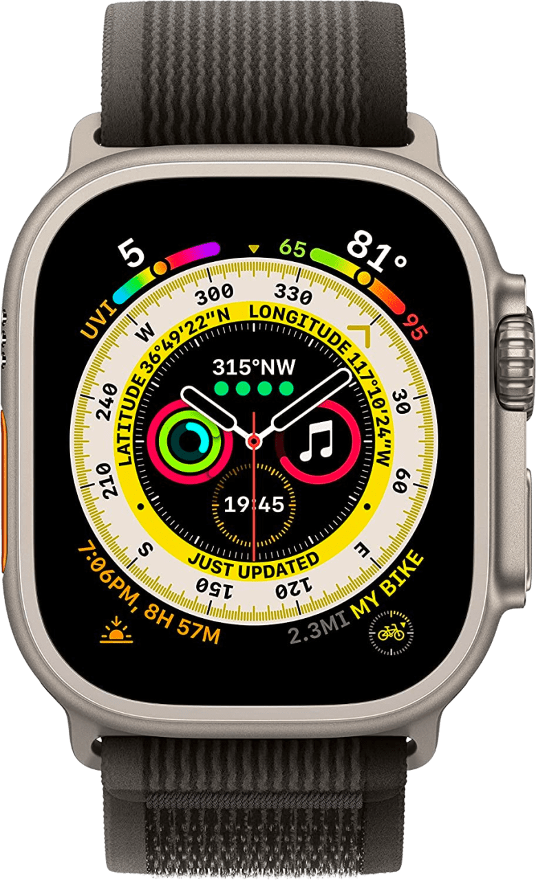 Schwarz/Grau Apple Watch Ultra GPS + Cellular, Silver Titanium Case and Trail Loop, M/L.2
