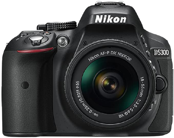 Black Nikon D5300 Camera Kit + AF-P 18-55mm VR lens.1