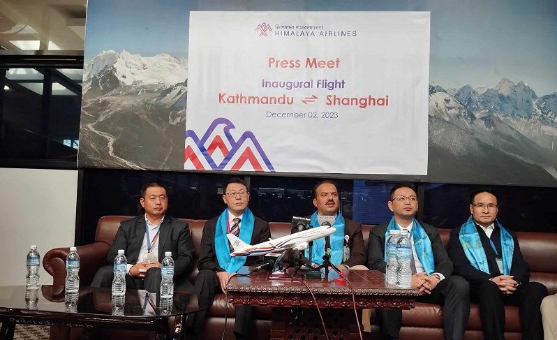 हिमालय एअरलाइन्सको काठमाण्डौ–साङ्घाई सिधा उडान शुरु