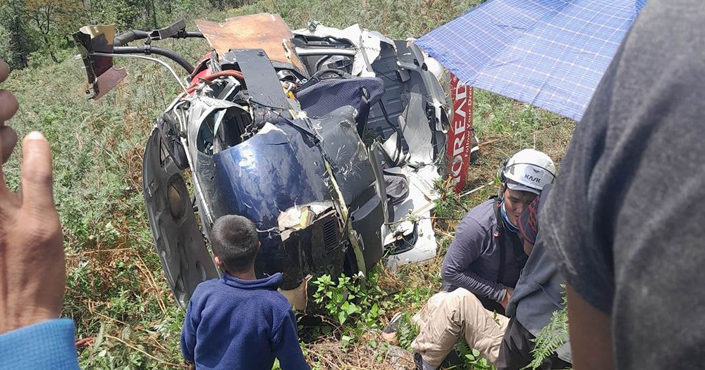 हेलिकोप्टर दुर्घटनामा एकको मृत्यु