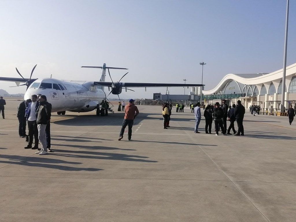 पोखरामा पहिलो अन्तर्राष्ट्रिय उडान हुँदै