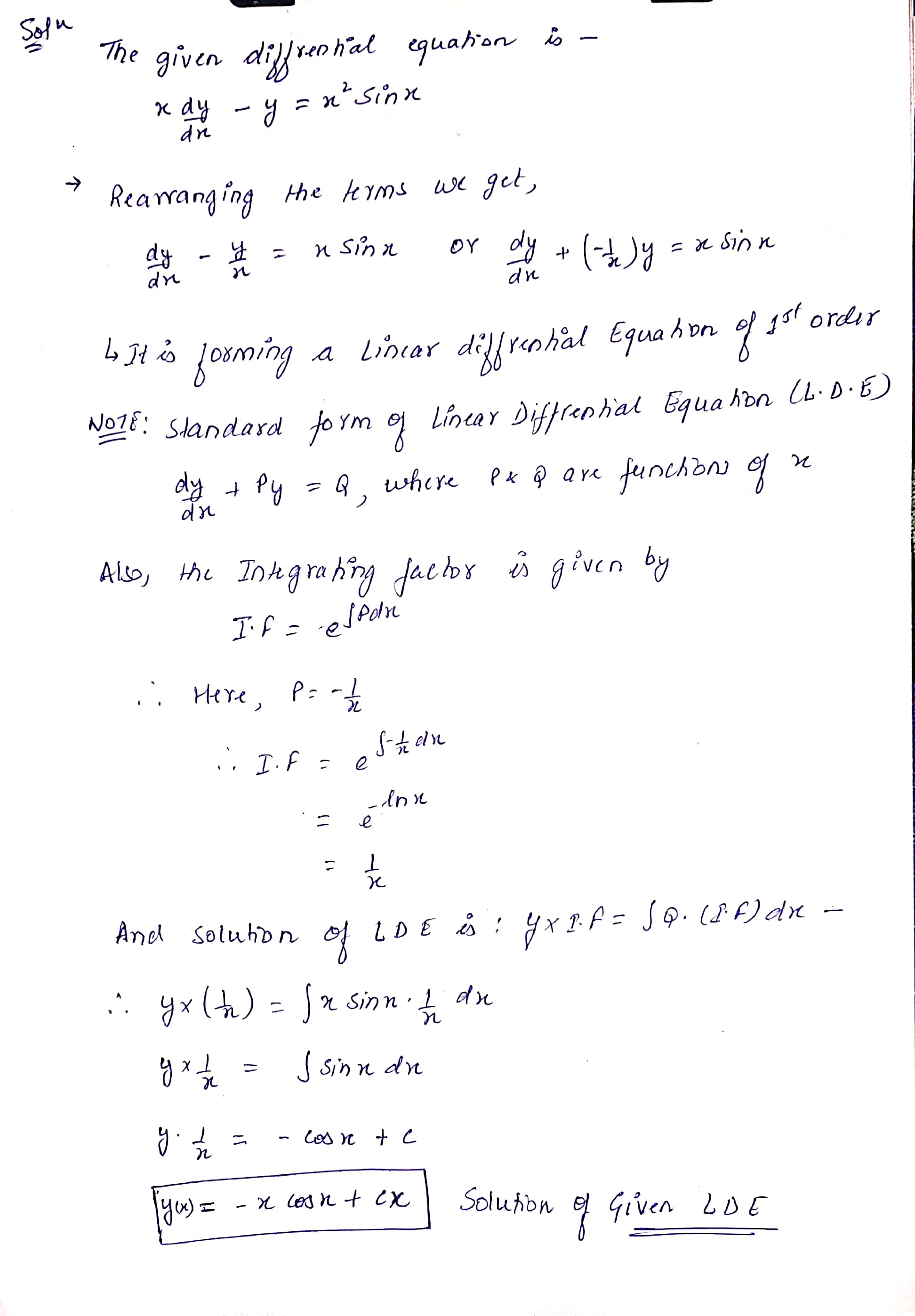 general solution of differential equation
