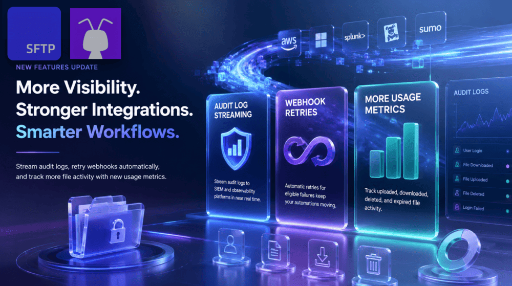 New Features For SFTP To Go: Log Streaming, Webhook Retries & Usage Metrics