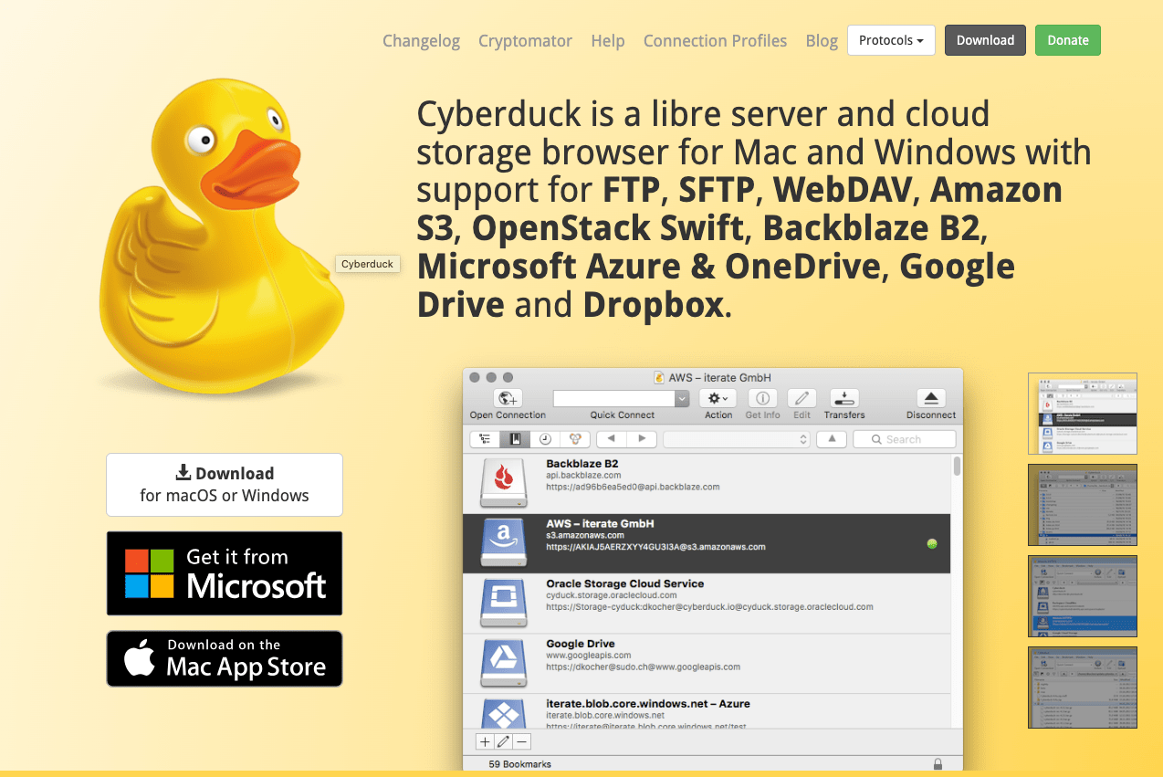 Cyberduck SFTP Client Mac and Windows