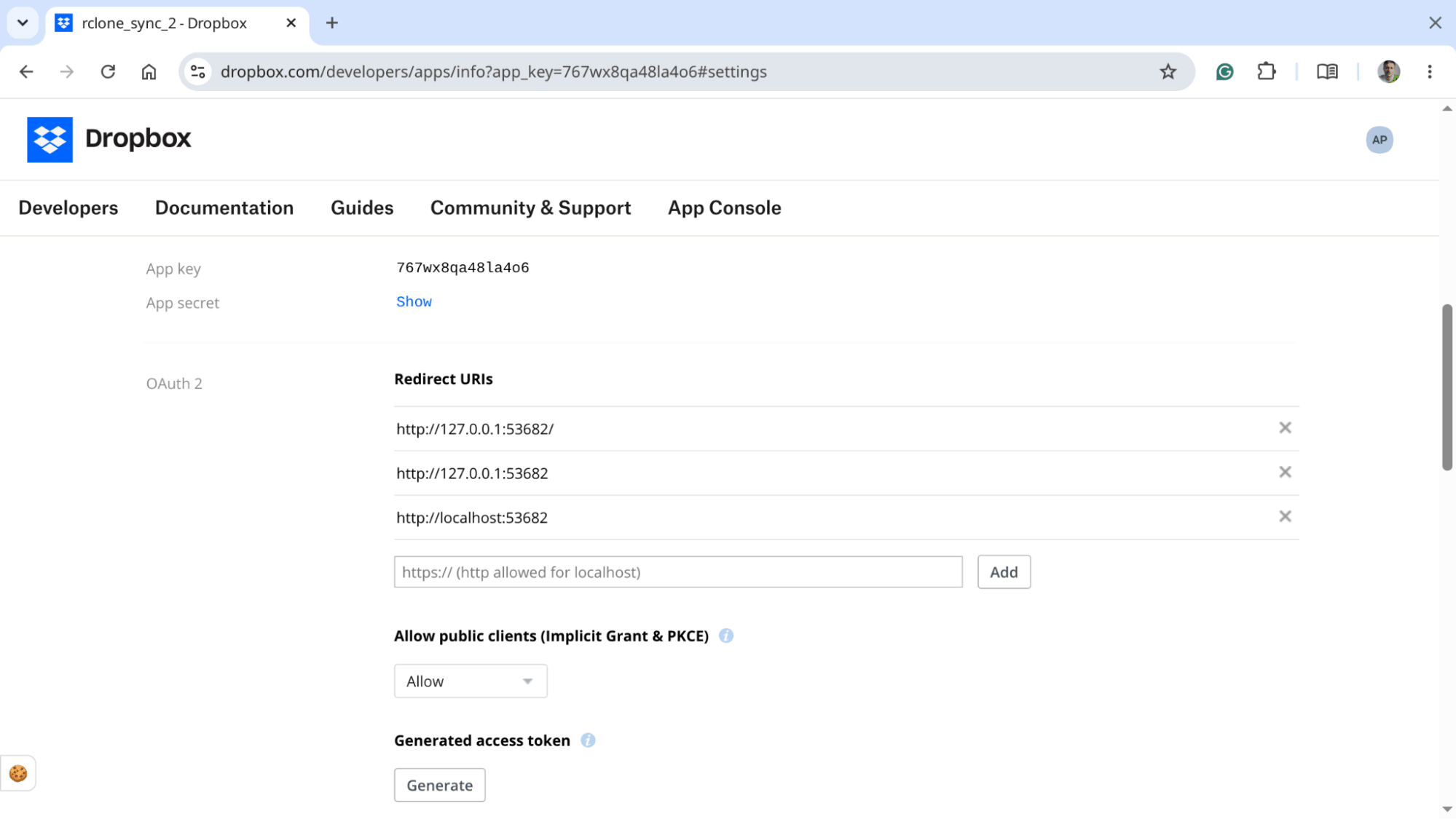 Set up an SFTP remote in rclone for Dropbox sync