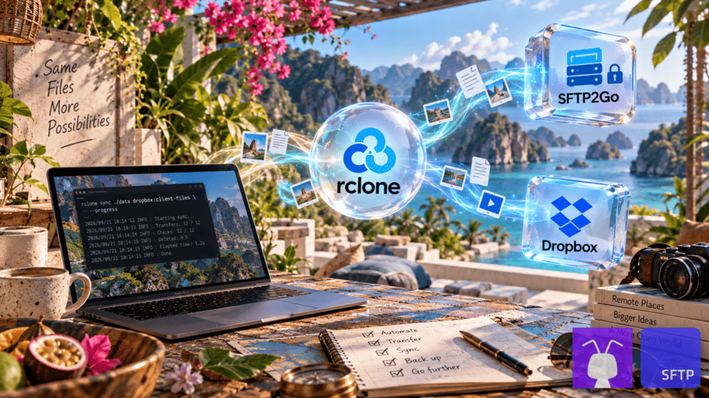 Use rclone to sync Dropbox with an SFTP server