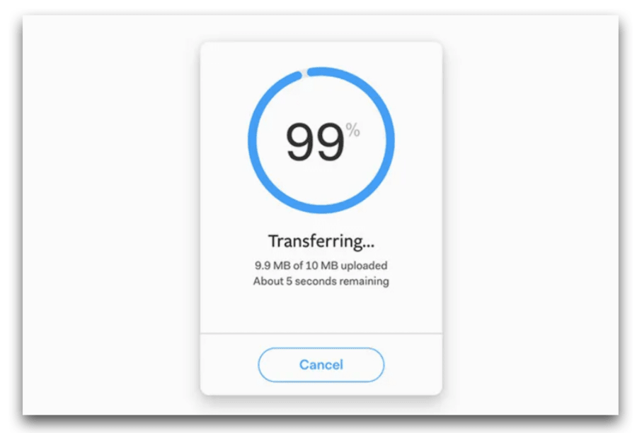 wetransfer alternative transfer in progress