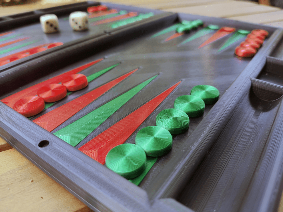 3D printed backgammon game