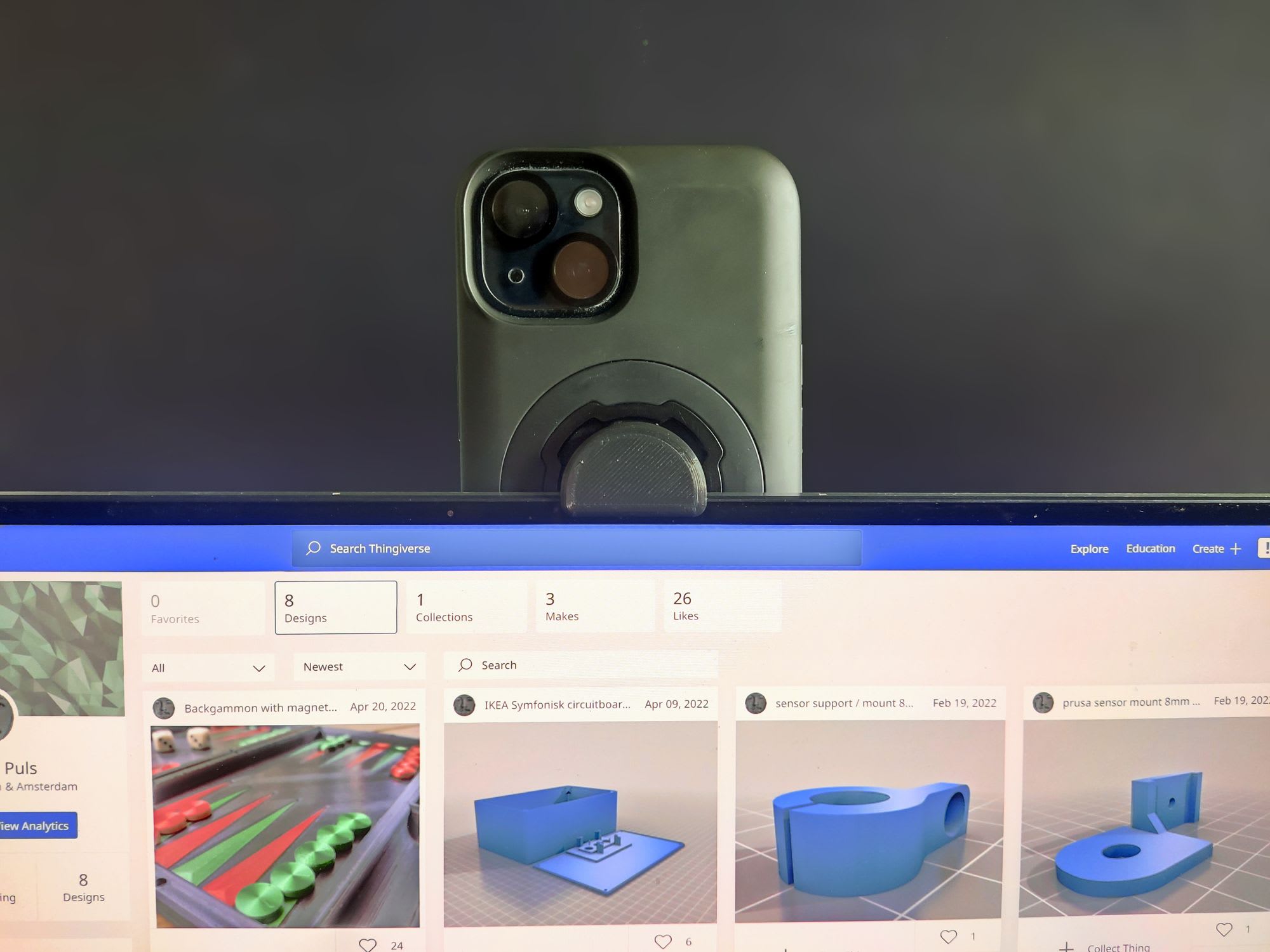 3D print: QuadLock laptop webcam mount