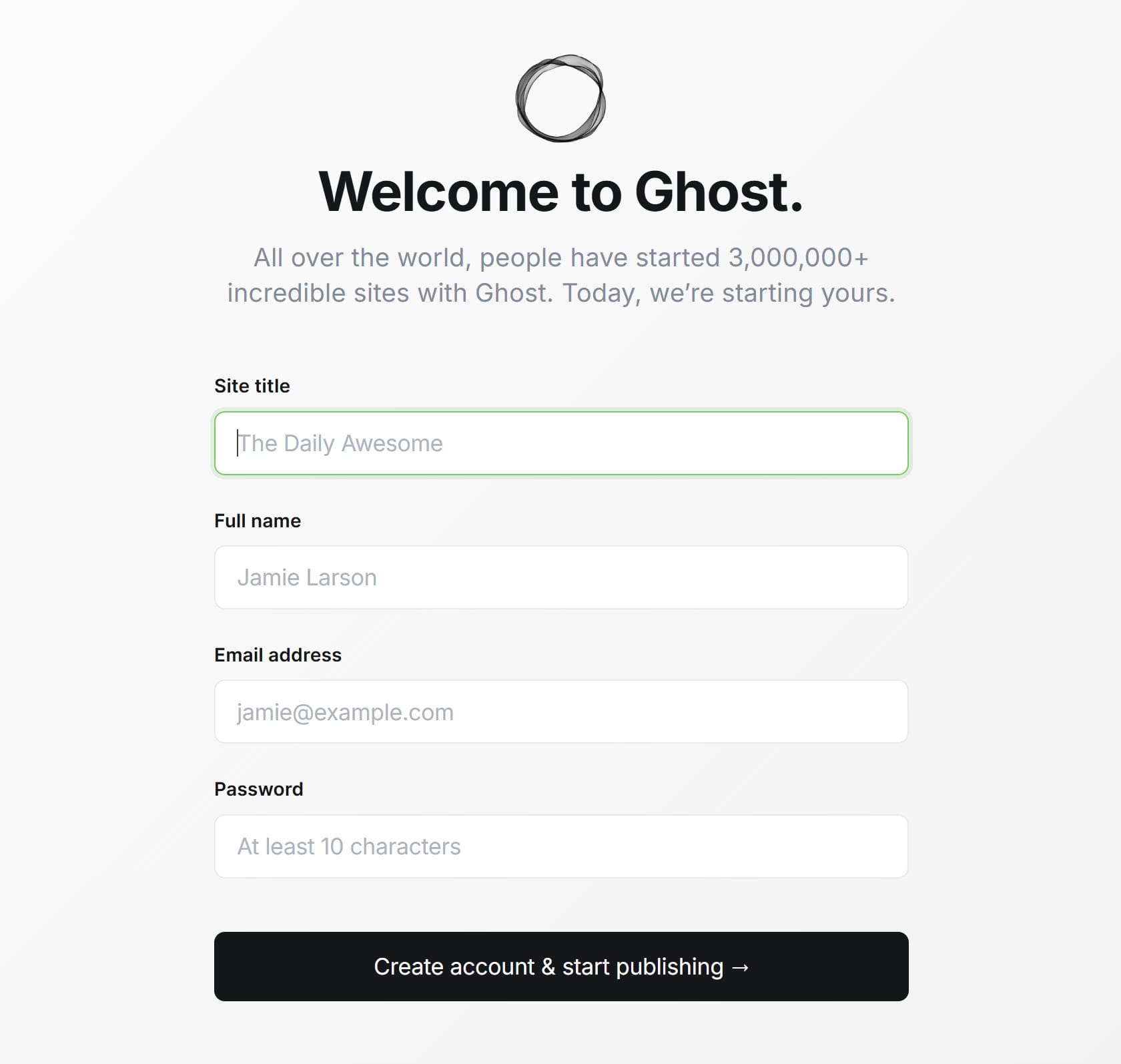 How to signup your admin user in Ghost CMS