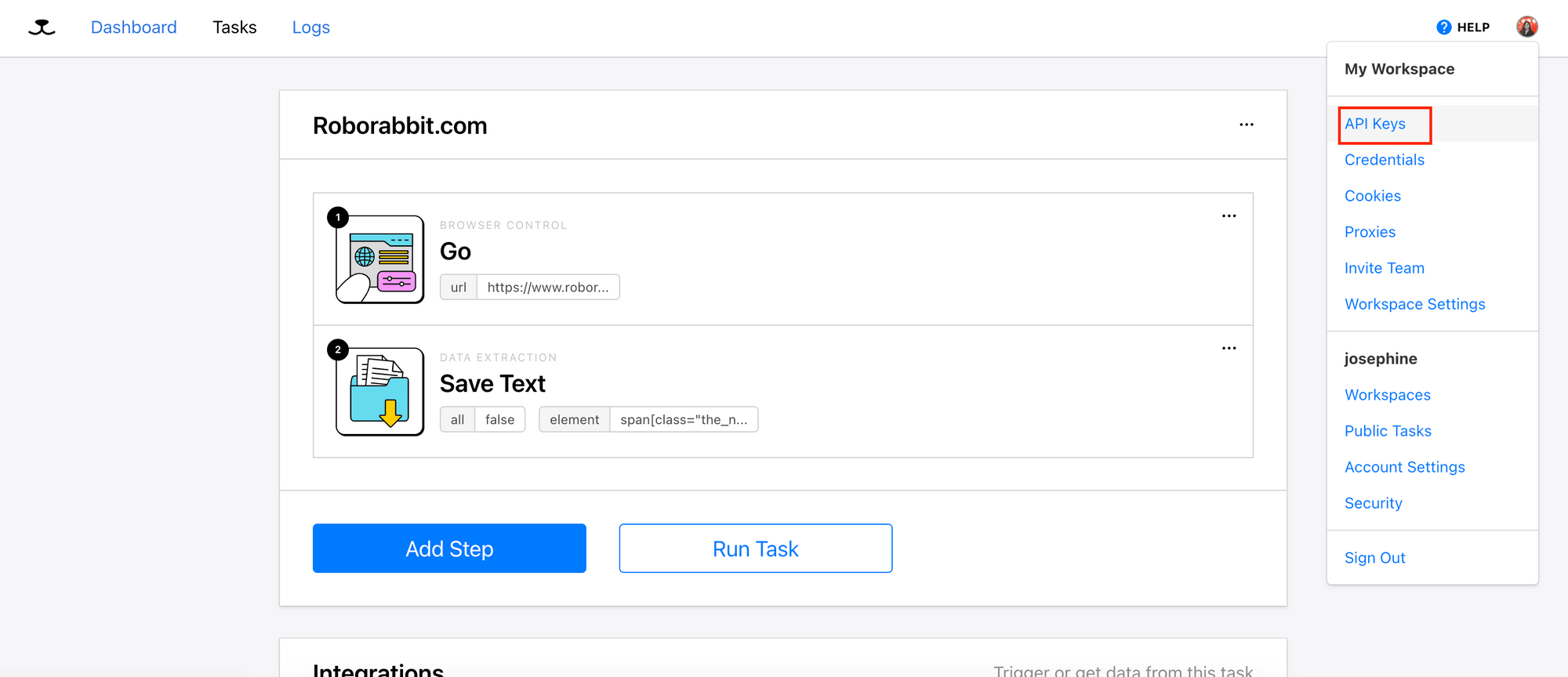 price monitoring - API key