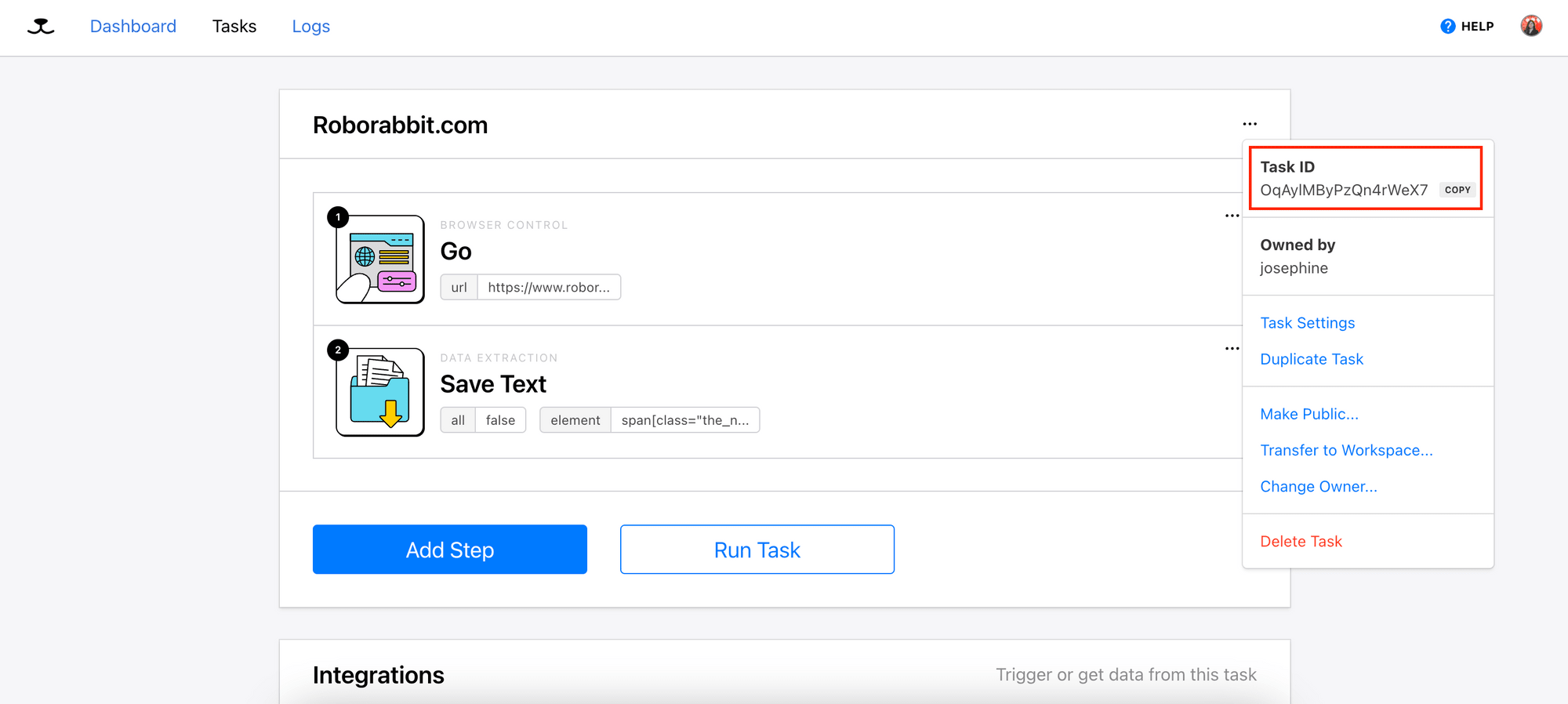 price monitoring - task ID