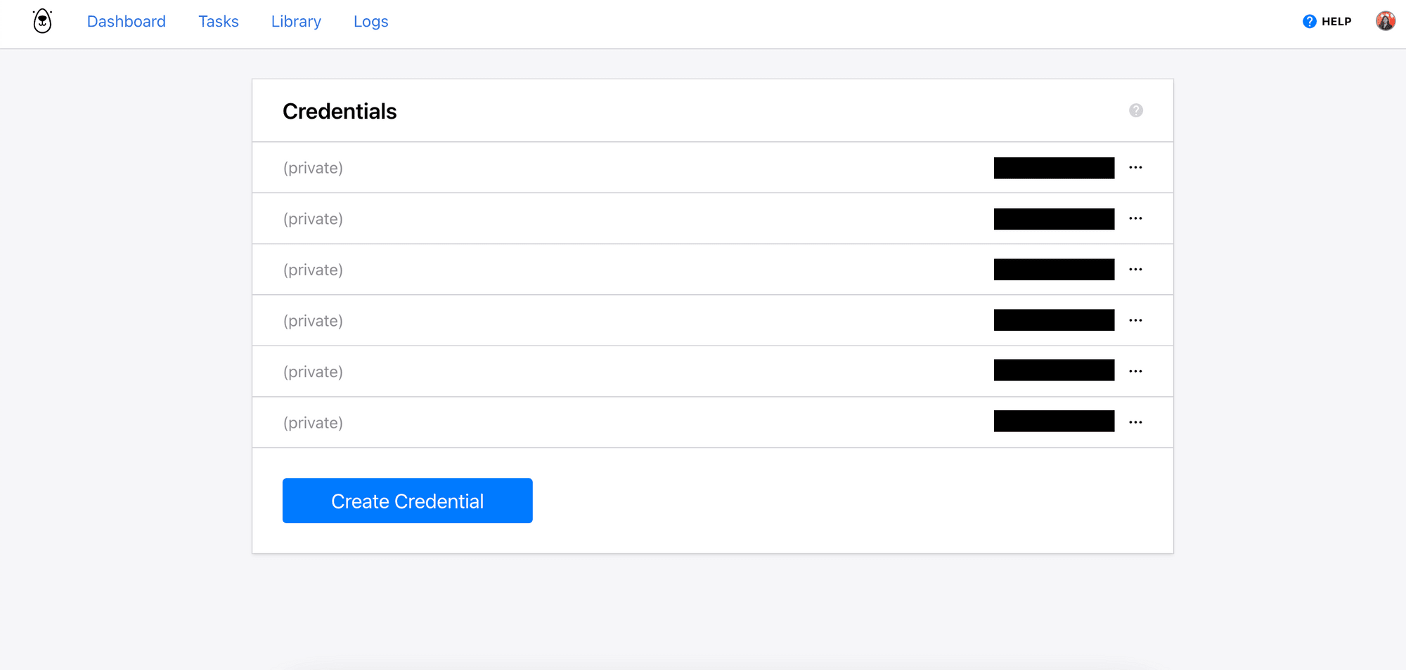 task 2 - step 2 (credential list)