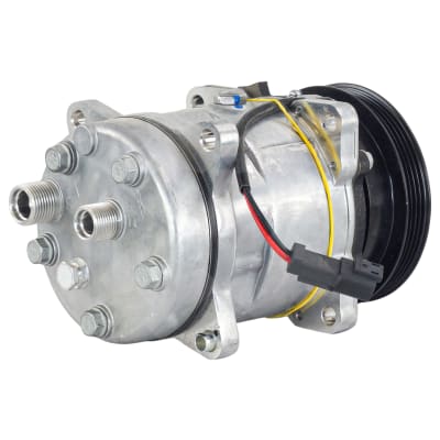 COMPRESSOR, CASE SKIDSTEER, TCCI QP1812, 12V, 4PV, HORIZONTAL O-RING