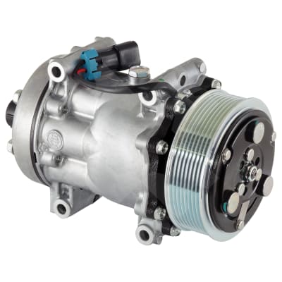 COMPRESSOR, FREIGHTLINER, STERLING, SANDEN, SD7H15, 12V, 8PV, 119MM, HORZ TUBE-O, DIRECT MOUNT