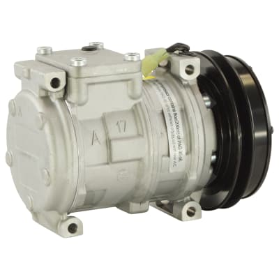 COMPRESSOR, JOHN DEERE, S-SERIES (REPL DENSO), 10PA17C, 12V, 1A, 146MM, R134A, WITH DUST COVER