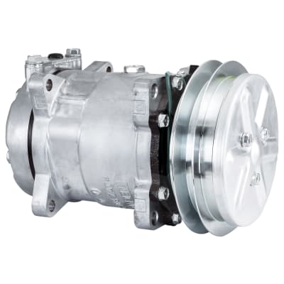 COMPRESSOR, KOMATSU, SANDEN, SD5H14, 24V, 1B, 146MM, ZC HEAD, VERT PAD, EAR MOUNT