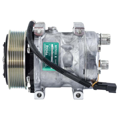 COMPRESSOR, TEREX SKID STEER 100, SANDEN, SD7H13, 12V, 8PV, 119MM, REAR O-RING, KG HEAD, DIRECT MOUN