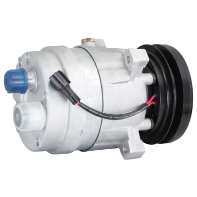 COMPRESSOR, VOLVO EXCAVATOR, DELPHI, 24V, 1A, 132MM, METRIC HORZ O-RING, RADIAL MOUNT