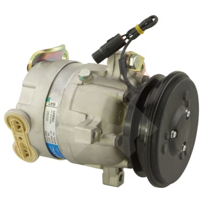 COMPRESSOR, VOLVO EXCAVATOR EC55B, 24V, 1A, 130MM, GM PAD, RADIAL MOUNT, WITH DUST COVER, 700641
