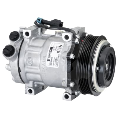 COMPRESSOR, WESTERN STAR (WITH CUMMINS), SANDEN, SD7H15 4071, 12V, 6PV, 125MM, VERT FEM O-RING, DIRE
