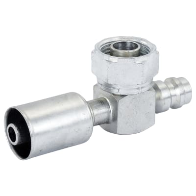 FITTING, COMPRESSOR, CONVERSION, TUBE-O-BEADLOCK #8, SCHRADER, HORIZONTAL R134A ACCESS