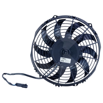 FAN, CONDENSER, SPAL, 12V, 255MM (10 INCH), PULLER, SKEW BLADE, PREMIUM MOTOR