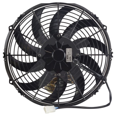 FAN, CONDENSER, SPAL, 24V, 300MM (12 INCH), PUSHER, SKEW BLADE, PREMIUM MOTOR
