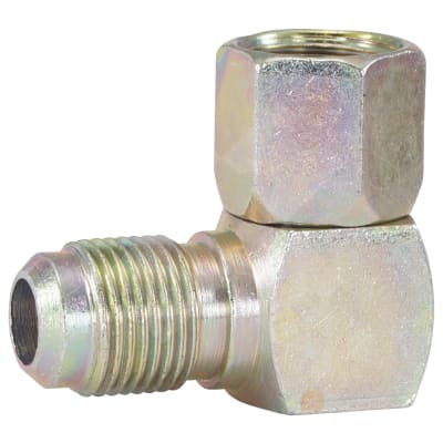HOSE ADAPTOR, FF-MF, 90 DEG, #8-#8, STEEL, SWIVEL